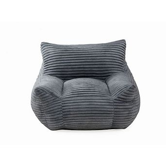 GOODSILO Oversized Bean Bag Chair with Armrests - Corduroy Foam Filled Lounge Floor Sofa