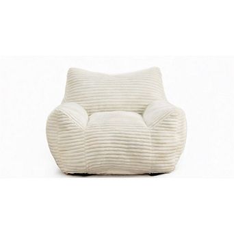GOODSILO Oversized Bean Bag Chair with Armrests - Corduroy Foam Filled Lounge Floor Sofa