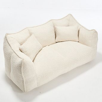 GOODSILO Extra Large Square Beanbag Chair with High Resilience Foam Core for Comfortable Lounging