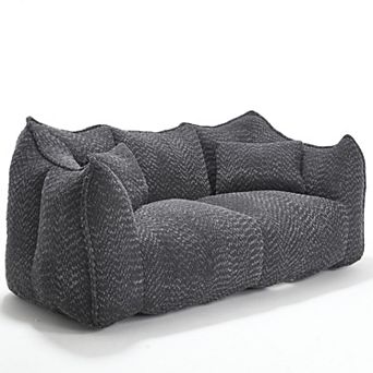 GOODSILO Extra Large Square Beanbag Chair with High Resilience Foam Core for Comfortable Lounging