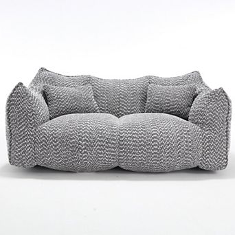 GOODSILO Extra Large Square Beanbag Chair with High Resilience Foam Core for Comfortable Lounging