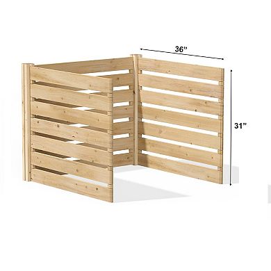 Cedar Wood Compost Bin Add-On for Multi Bin Backyard Composting Setup, 36 inches W, Natural