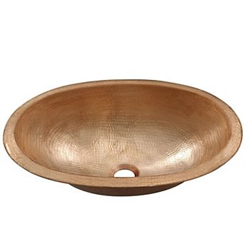 Handcrafted Copper Oval Bathroom Sink with Dual Flex Rim for Undermount or Drop-In Installation