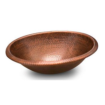 17" x 13" Oval Copper Vessel Sink, Oil-Rubbed Bronze Drop-In or Above-Counter