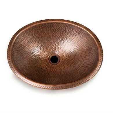 17" x 13" Oval Copper Vessel Sink, Oil-Rubbed Bronze Drop-In or Above-Counter