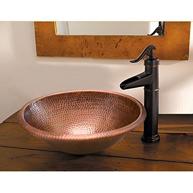 17" x 13" Oval Copper Vessel Sink, Oil-Rubbed Bronze Drop-In or Above-Counter