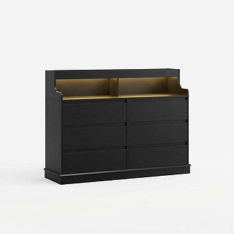 ANIXOL 6-Drawer Dresser with LED & Charging Station