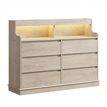 ANIXOL 6-Drawer Dresser with LED & Charging Station