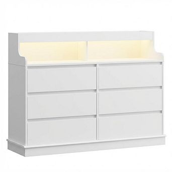 ANIXOL 6-Drawer Dresser with LED & Charging Station