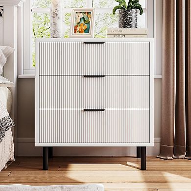 Wave Fluted 3-Drawer Dresser