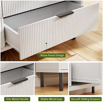 Wave Fluted 3-Drawer Dresser