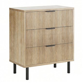 Wave Fluted 3-Drawer Dresser