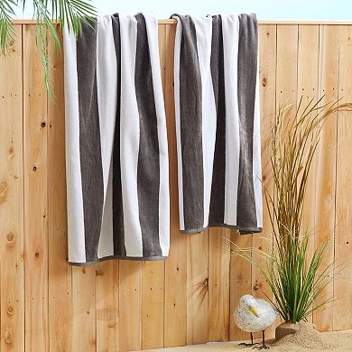 Market & Place Cotton Cabana Stripe Beach Towel Set