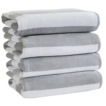 Market & Place Cotton Cabana Stripe Beach Towel Set