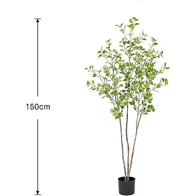 ANIXOL Artificial Ficus Tree with Lifelike Heart-Shaped Leaves and Realistic Trunk