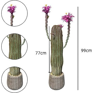 ANIXOL Artificial Cactus Potted Plant with Realistic Texture for Modern Desert Décor