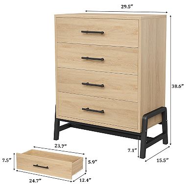 ANIXOL 4-Drawer Wood Dresser