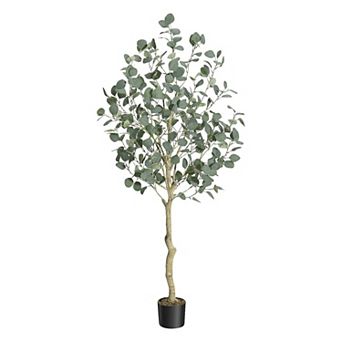 ANIXOL Artificial Eucalyptus Tree with Bendable Branches, Potted Faux Plant