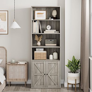 ANIXOL Farmhouse Bookcase with Doors