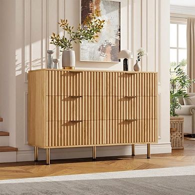 ANIXOL 6-Drawer Fluted Bedroom Dresser