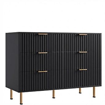 ANIXOL 6-Drawer Fluted Bedroom Dresser