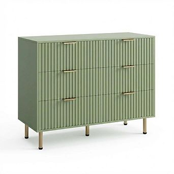 ANIXOL 6-Drawer Fluted Bedroom Dresser