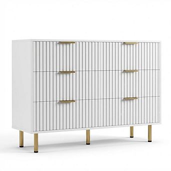 ANIXOL 6-Drawer Fluted Bedroom Dresser