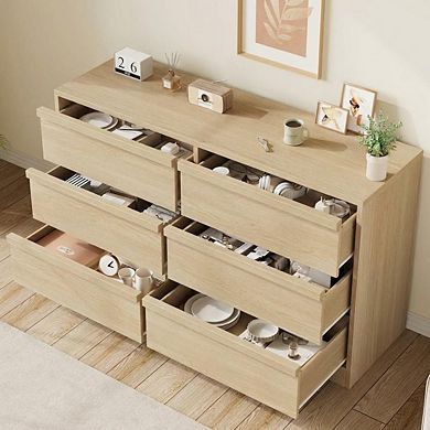 ANIXOL Wood Dresser Organizer for Bedroom with Large Storage