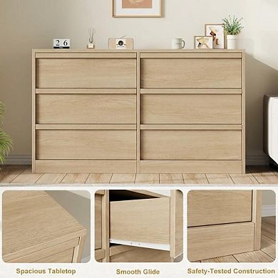 ANIXOL Wood Dresser Organizer for Bedroom with Large Storage