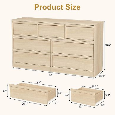 ANIXOL Wood Dresser Organizer for Bedroom with Large Storage