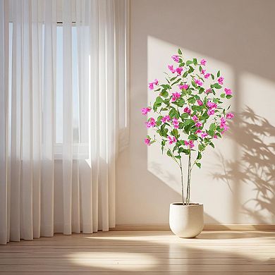 ANIXOL Artificial Bougainvillea Tree with Lifelike Blossoms and Flexible Branches for Home Décor
