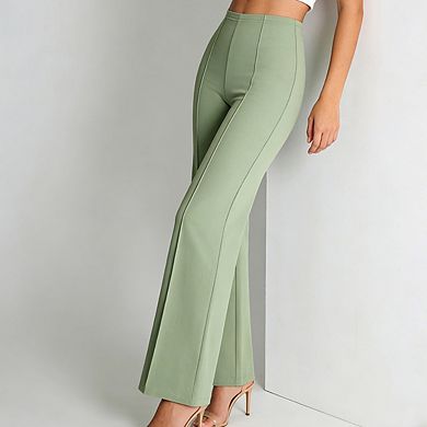 Women's High Waist Long Pants Slim Fit Casual Trousers
