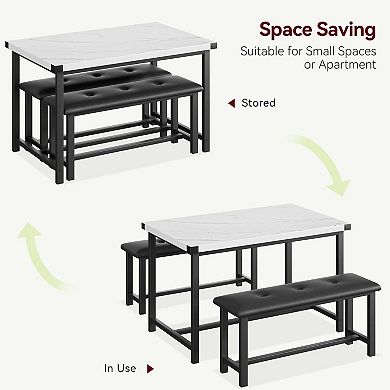 ANIXOL 3-Piece Dining Table Set with Benches