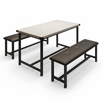 ANIXOL 3 pc Dining Table Set with Benches