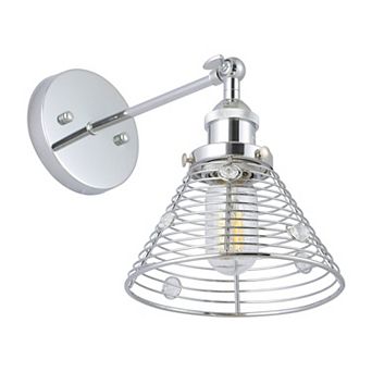 11" Modern Chrome Crystal Open Shade Wall Light