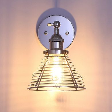 11" Modern Chrome Crystal Open Shade Wall Light
