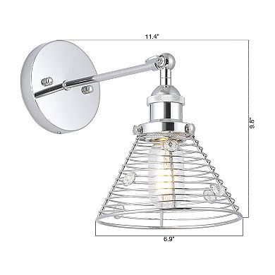 11" Modern Chrome Crystal Open Shade Wall Light