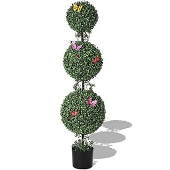 ANIXOL Artificial Triple Ball Topiary, UV-Resistant Outdoor Décor