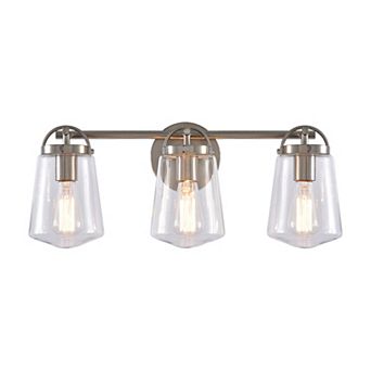 22" Modern 3-Light Glass Bathroom Vanity Light Wall Sconce