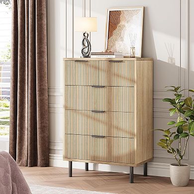 Wave Fluted 5 Drawer Dresser