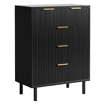 Wave Fluted 5 Drawer Dresser