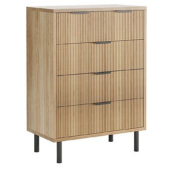 Wave Fluted 5 Drawer Dresser
