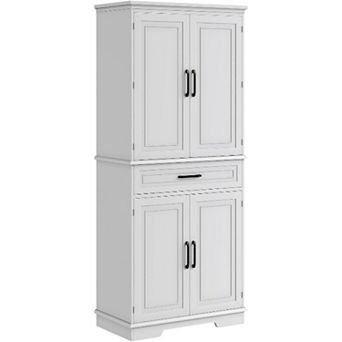 72" Tall Kitchen Pantry Cabinet with Adjustable Shelves and Drawer
