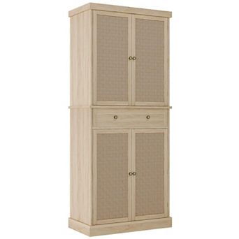 72" Tall Kitchen Pantry Storage Cabinet with 4 Doors and Adjustable Shelves