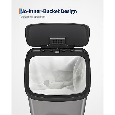 ANIXOL 13.2-Gallon Stainless Steel Step Trash Can