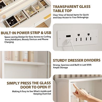 ANIXOL 48" Makeup Vanity Desk with LED Mirror