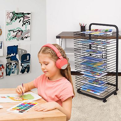 ANIXOL Mobile Art Drying Rack with Lockable Wheels