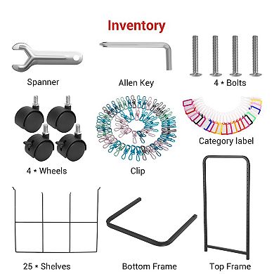 ANIXOL Mobile Art Drying Rack with Lockable Wheels
