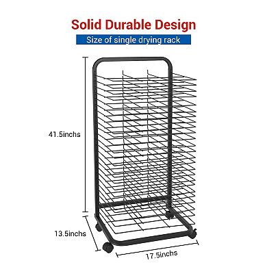 ANIXOL Mobile Art Drying Rack with Lockable Wheels