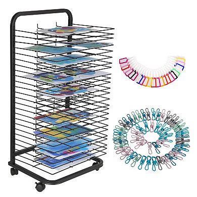 ANIXOL Mobile Art Drying Rack with Lockable Wheels